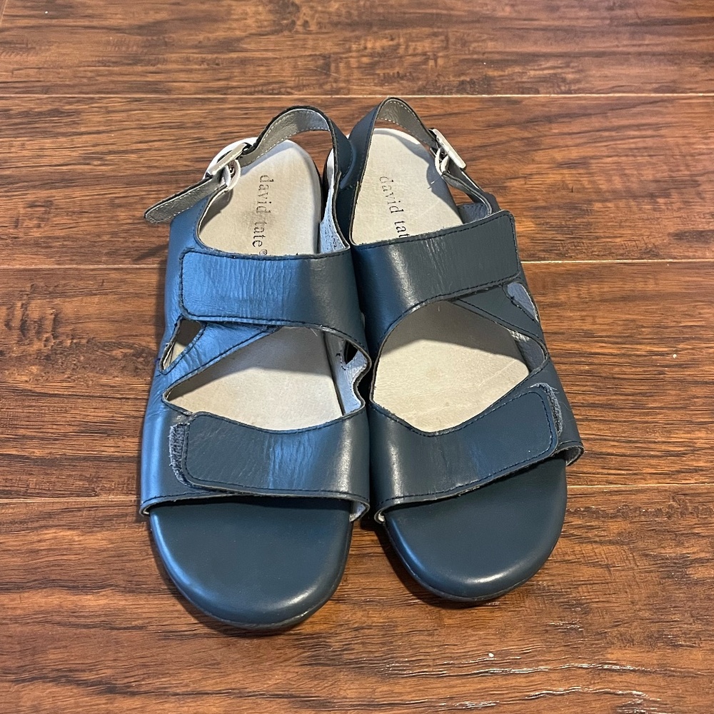 David Tate blue sandals, Size 8.5